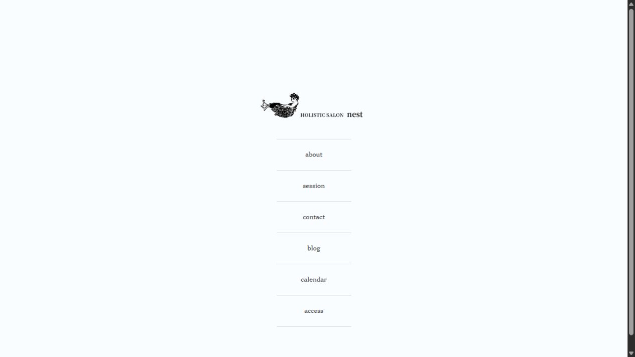 HOLISTIC SALON nestの公開画面