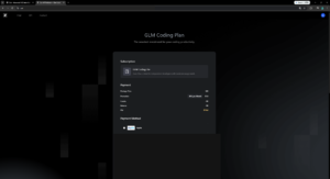 Redacted GLM Coding Plan payment confirmation screen